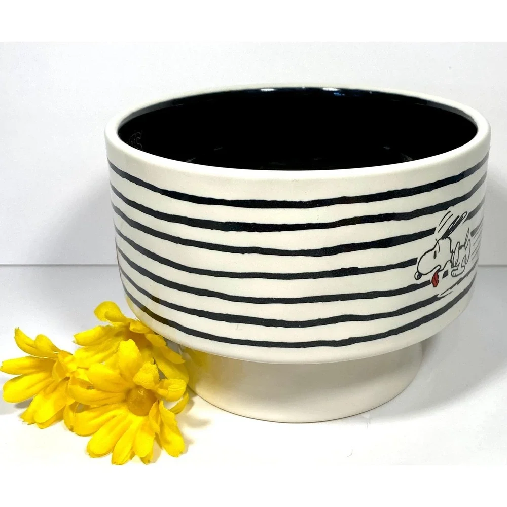 Rae Dunn Peanuts Howler Ceramic Pet Dog Bowl 6